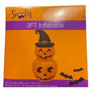 Jack-O'-Lantern Witch Halloween Inflatable Yard Porch Outdoor Decor Festive